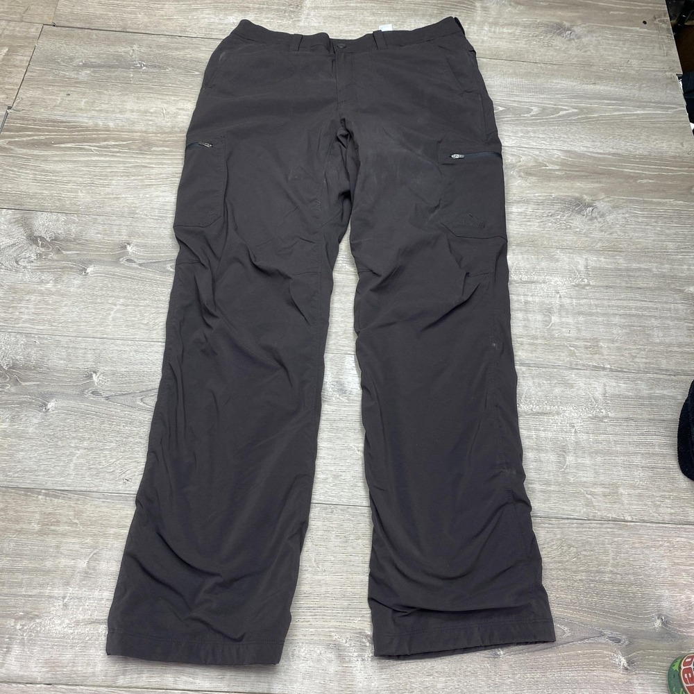 L.L. Bean Snow Pants Mens 32x34 Brown Insulated Softshell Fleece Lined Outdoor